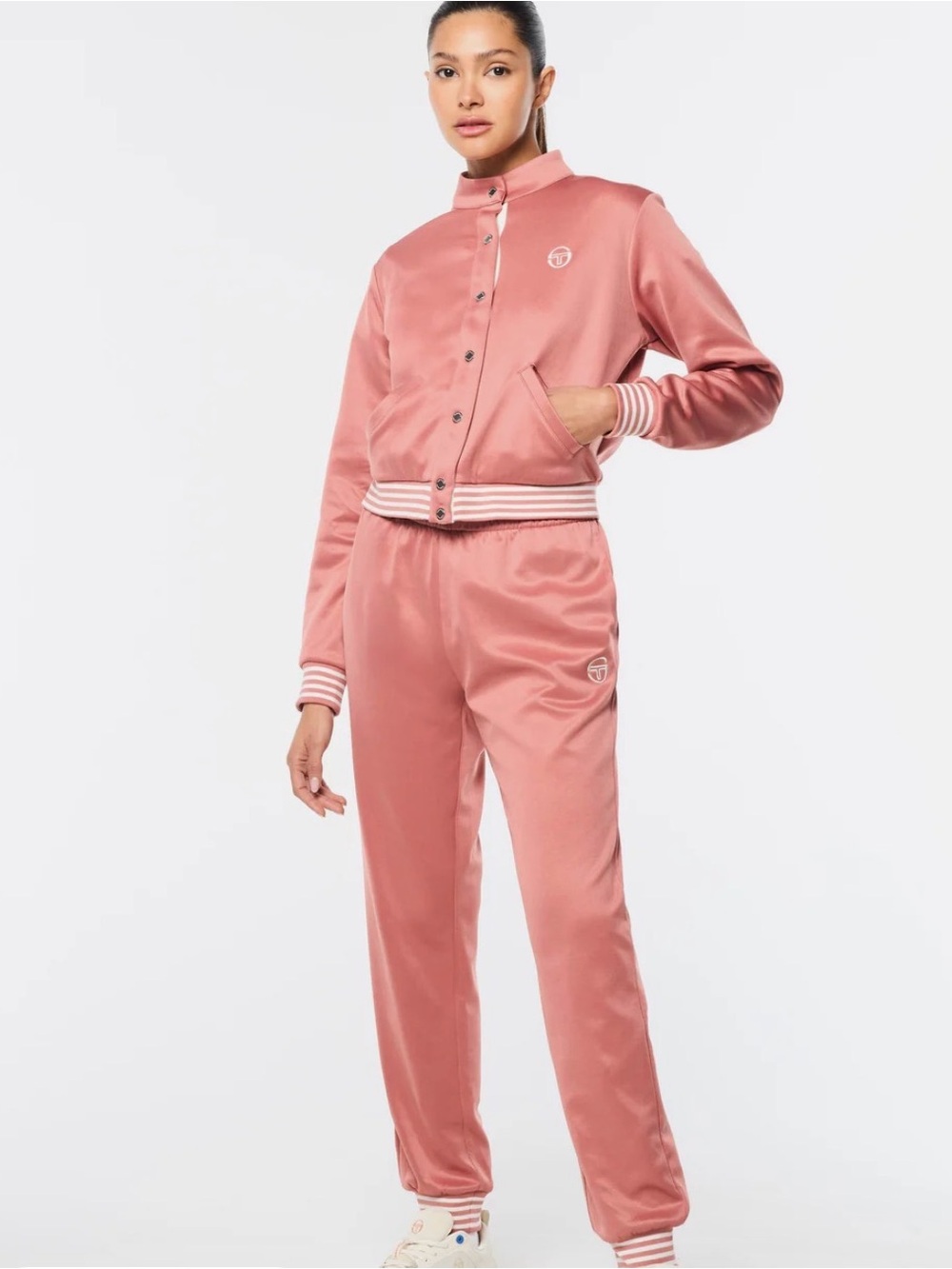 Sergio Tacchini Navy Track Suit Set Jacket & Joggers Size Medium